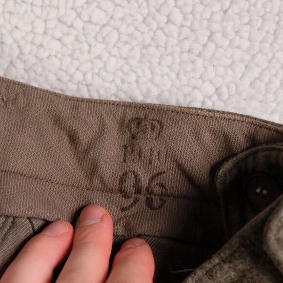 WW2 Pants Mens 30 X 29 Olive Green Wool Heavyweight Slash Pockets 1940 96 - Picture 11 of 12